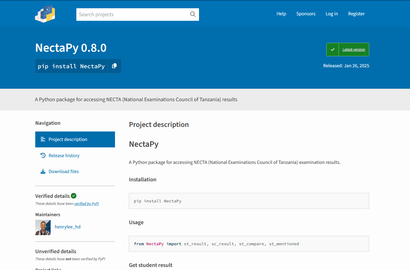 NectaPy preview